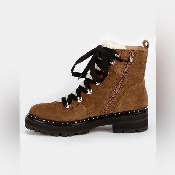 NWOB RAINIER CHESTNUT SUEDE REBOOTED leather hiking boots suede lace up Sz 6.5