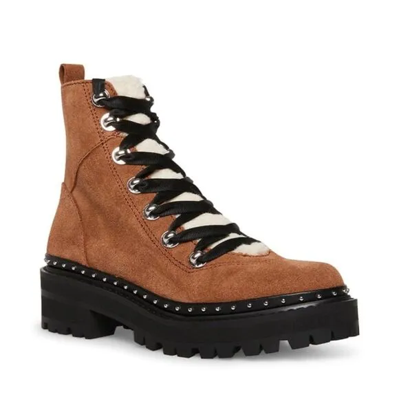 NWOB RAINIER CHESTNUT SUEDE REBOOTED leather hiking boots suede lace up Sz 6.5