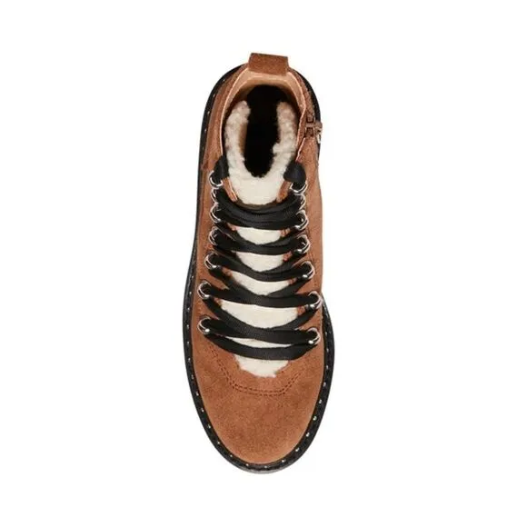 NWOB RAINIER CHESTNUT SUEDE REBOOTED leather hiking boots suede lace up Sz 6.5