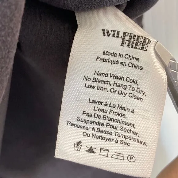 NWOT ARITZIA WILFRED FREE Dress 2 Faux-Suede Charcoal-Grey Slit-Sides Stretchy