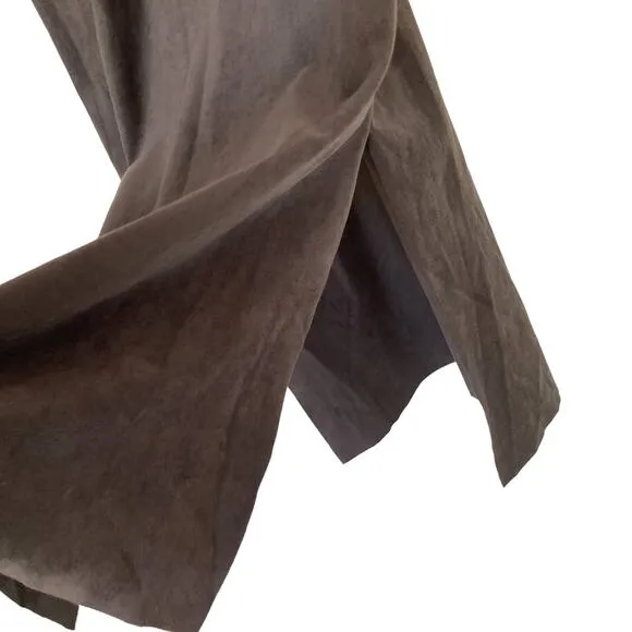 NWOT ARITZIA WILFRED FREE Dress 2 Faux-Suede Charcoal-Grey Slit-Sides Stretchy