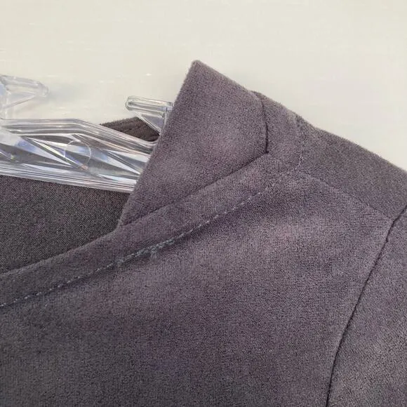 NWOT ARITZIA WILFRED FREE Dress 2 Faux-Suede Charcoal-Grey Slit-Sides Stretchy