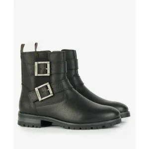 NWOT BARBOUR MARINA Ladies Black LEATHER Ankle Boots 7.5