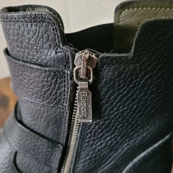 NWOT BARBOUR MARINA Ladies Black LEATHER Ankle Boots 7.5