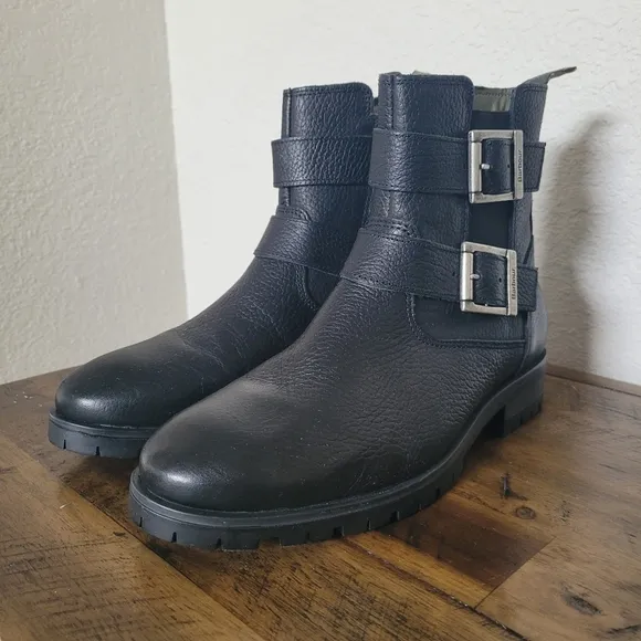 NWOT BARBOUR MARINA Ladies Black LEATHER Ankle Boots 7.5