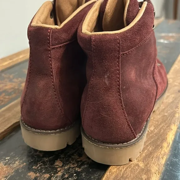 NWOT Birkenstock Jackson burgundy suede hiking boots, retro. Women’s size 37.