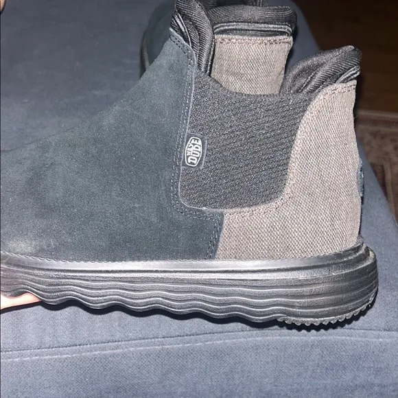 NWOT.. Branson Suede Hey Dude Men's Black Slip-On Ankle Boots