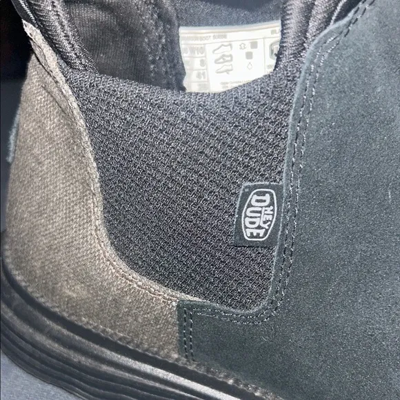 NWOT.. Branson Suede Hey Dude Men's Black Slip-On Ankle Boots