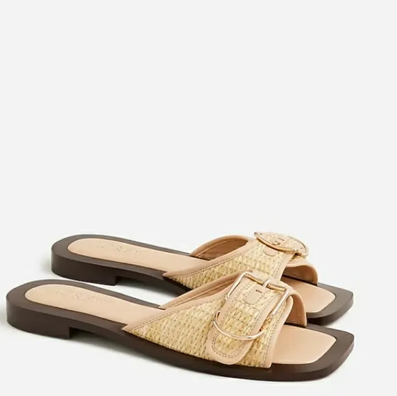 NWOT Callie RAFFIA buckle strapsize 10