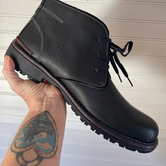 NWOT Clark’s Roar Men’s Black Leather Boots Size 11.5