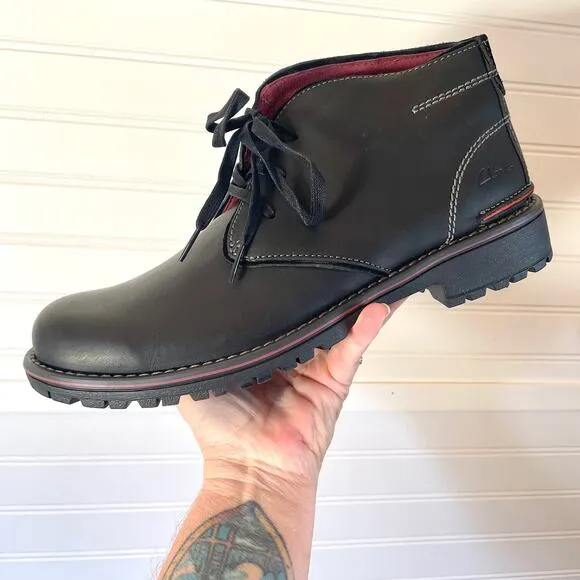 NWOT Clark’s Roar Men’s Black Leather Boots Size 11.5
