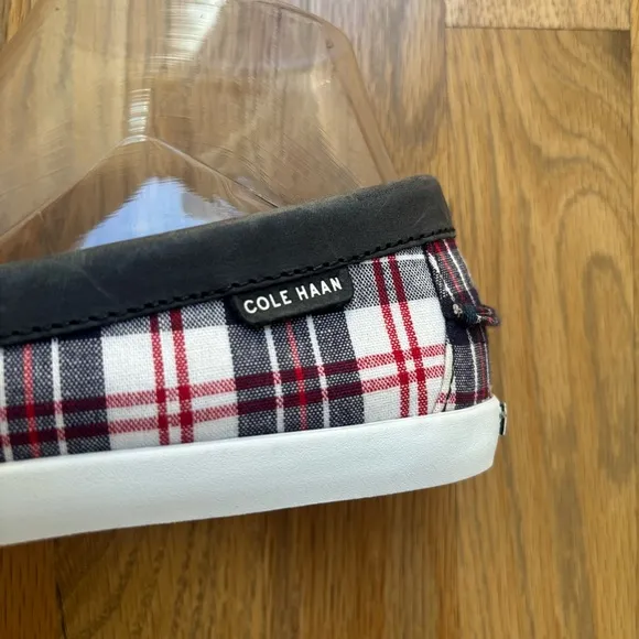 NWOT Cole Haan Nantucket Penny Loafer Red Blue Madras Plaid Women's 6.5 W06072