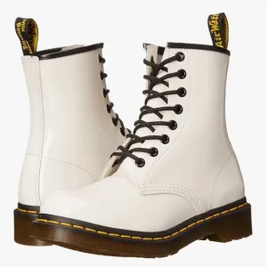 NWOT Dr. Martens 1460 W Patent Leather Fashion Boot White Air Wair Women’s 8