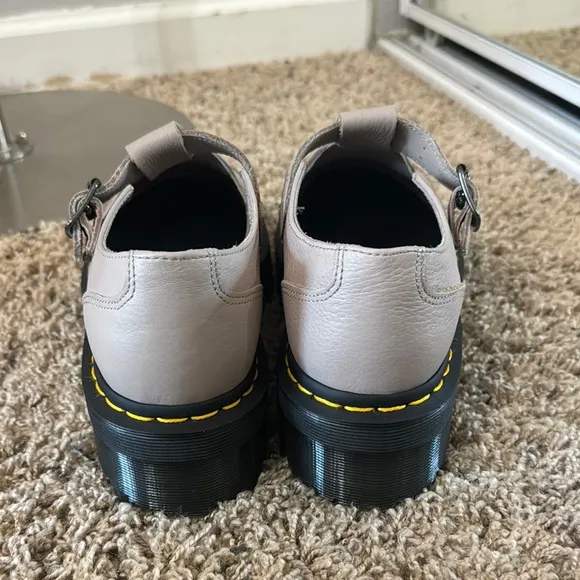 NWOT Dr. Martens Bethan T-Bar Platform in Vintage Taupe Pisa