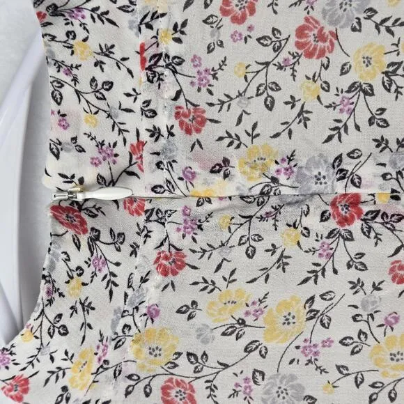NWOT GANNI Georgette Chic Floral Print Long Sleeve Midi Dress Size 36 US 4