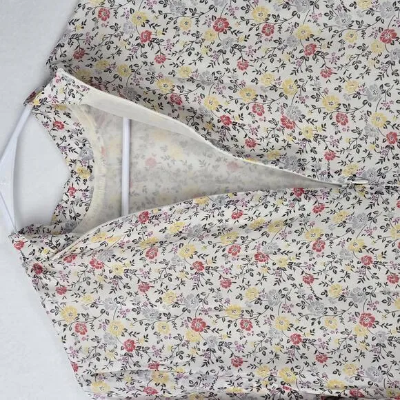 NWOT GANNI Georgette Chic Floral Print Long Sleeve Midi Dress Size 36 US 4