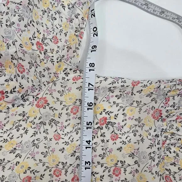 NWOT GANNI Georgette Chic Floral Print Long Sleeve Midi Dress Size 36 US 4