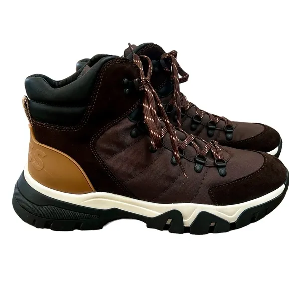 NWOT Hugo Boss Men's Chester Boots Dark Brown Hiking Lace-Up Shoes - EU45/US12