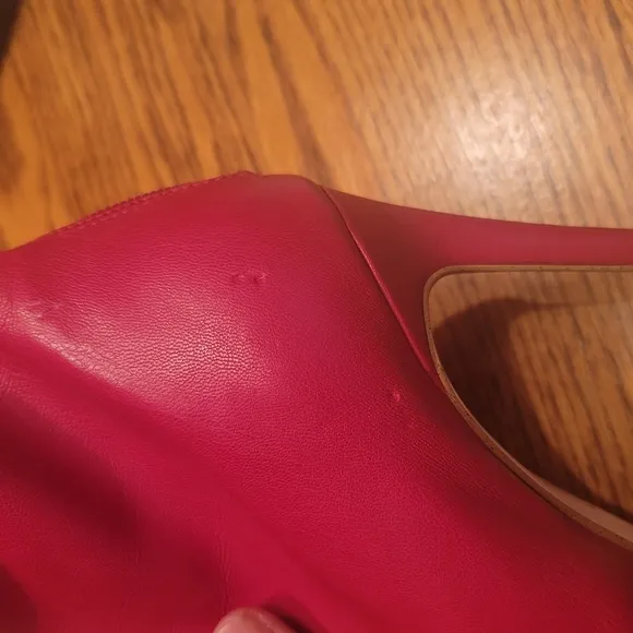 NWOT Jessica Simpson Fire Red Faux Leather Pointed Toe Ankle Shoes Heels…