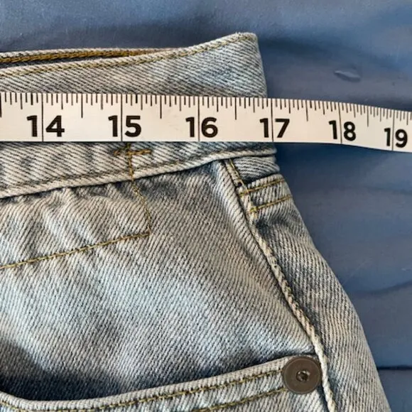 NWOT R13 Rose Baggy Shorts Stevie Light Blue Jeans Size 30 Frayed Distressed