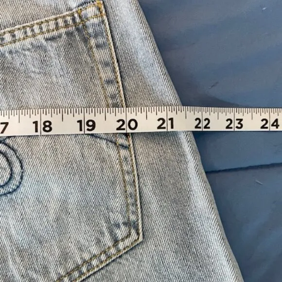 NWOT R13 Rose Baggy Shorts Stevie Light Blue Jeans Size 30 Frayed Distressed