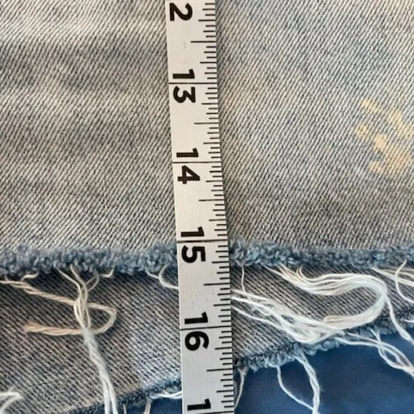 NWOT R13 Rose Baggy Shorts Stevie Light Blue Jeans Size 30 Frayed Distressed