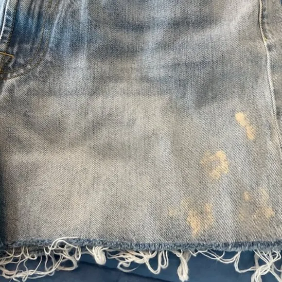 NWOT R13 Rose Baggy Shorts Stevie Light Blue Jeans Size 30 Frayed Distressed