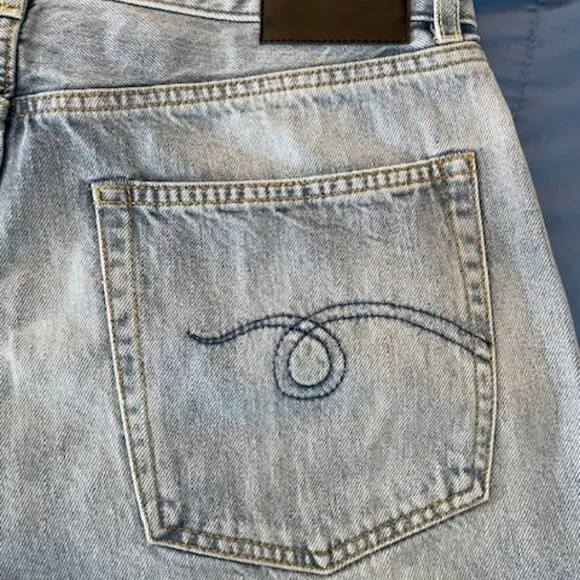NWOT R13 Rose Baggy Shorts Stevie Light Blue Jeans Size 30 Frayed Distressed