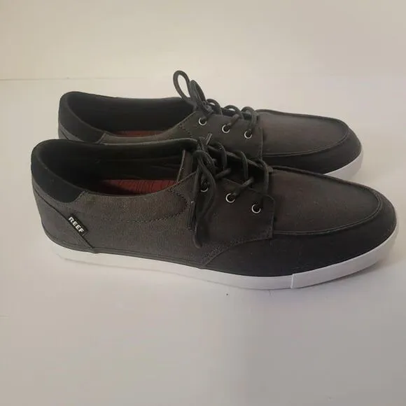 NWOT Reef Men's Deckhand 3Tx Sneaker Size 10.5 Charcoal Gray Black White