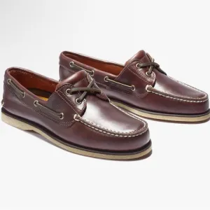 NWOT Timberland Men's Classic 2-Eye Brown Leather Boat Shoes Size 10.5