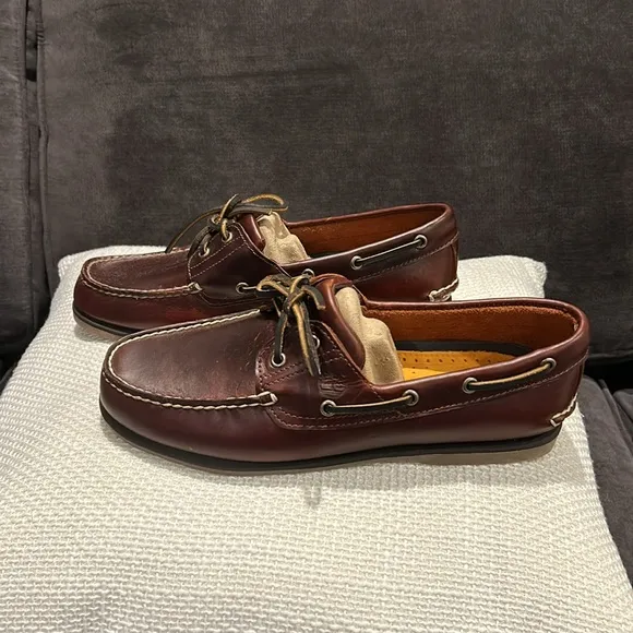 NWOT Timberland Men's Classic 2-Eye Brown Leather Boat Shoes Size 10.5