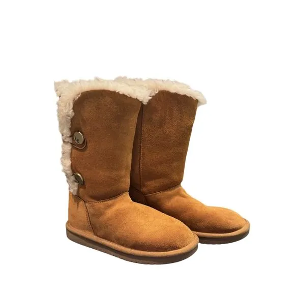 NWOT UGG Australia Bailey Button Boots Girls Sz 2 Chestnut Brown S/N 1096443