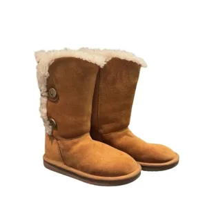 NWOT UGG Australia Bailey Button Boots Girls Sz 2 Chestnut Brown S/N 1096443