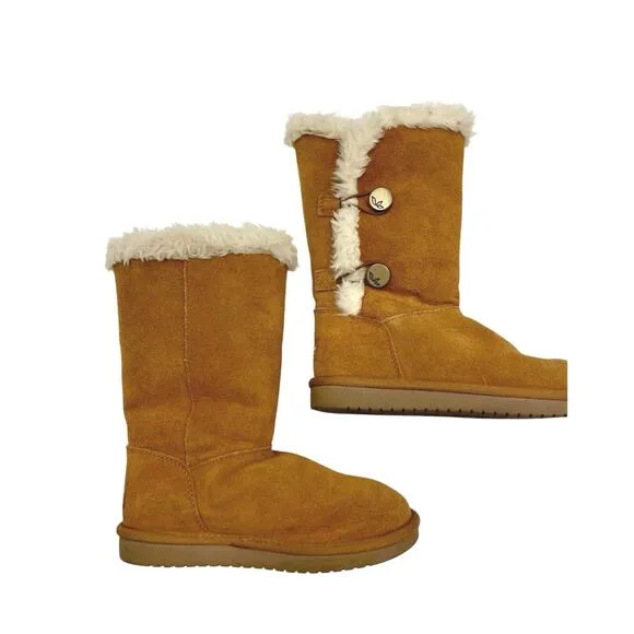 NWOT UGG Australia Bailey Button Boots Girls Sz 2 Chestnut Brown S/N 1096443