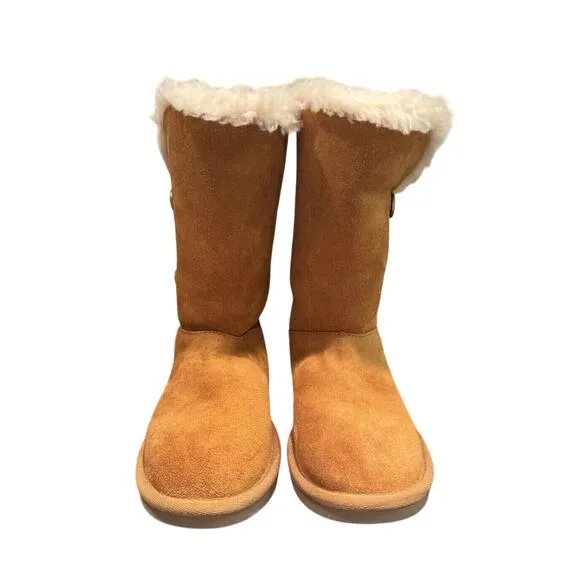 NWOT UGG Australia Bailey Button Boots Girls Sz 2 Chestnut Brown S/N 1096443