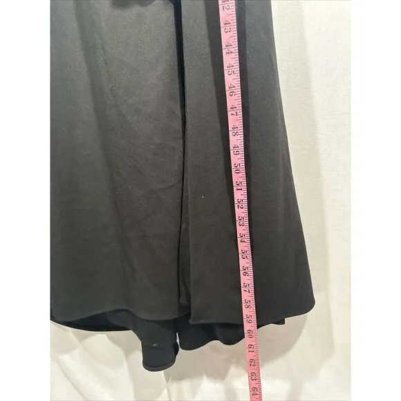 NWT $219 Betsy &amp; Adam [ 12‎ ] Christine Scuba Crepe Ruffled Bow Gown Black