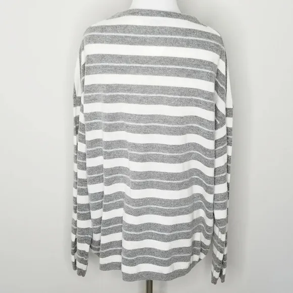 NWT AllSaints Cassia Gray Stripe Sweater XS