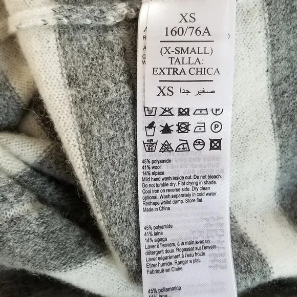 NWT AllSaints Cassia Gray Stripe Sweater XS