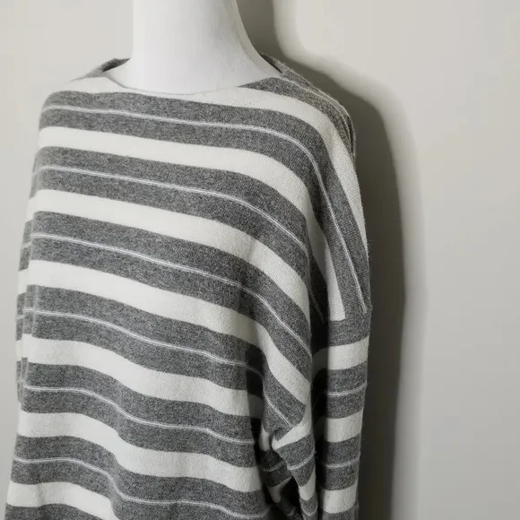 NWT AllSaints Cassia Gray Stripe Sweater XS