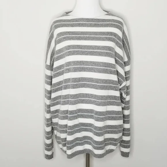 NWT AllSaints Cassia Gray Stripe Sweater XS