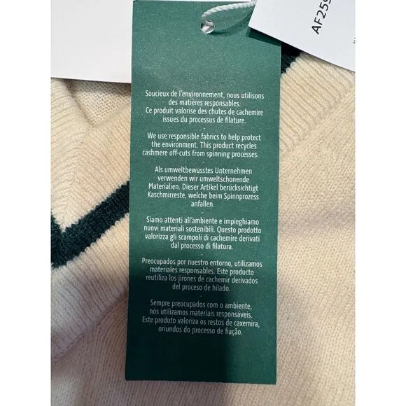 NWT Authentic Lacoste Sport Cashmere V Neck Sweater Size S