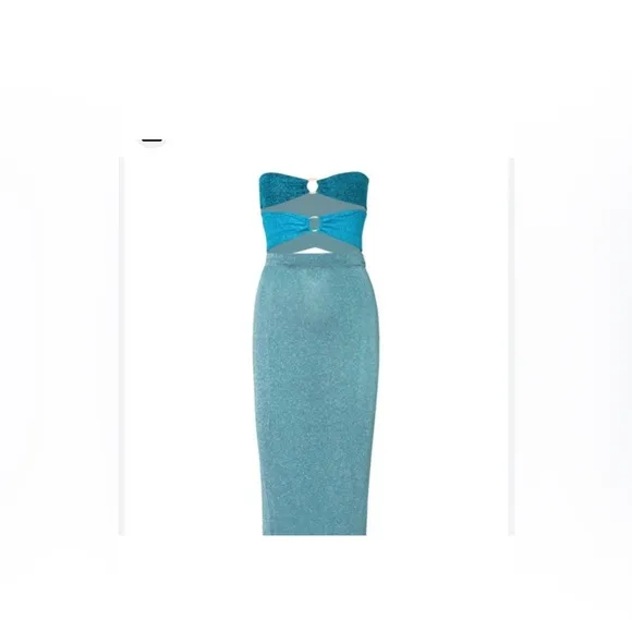 NWT Baobab Isla Maxi 2 piece dress  in Natal, 3 shades of blue, sz M orig $300 