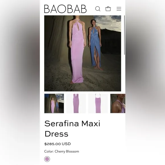 NWT Baobab Isla Maxi 2 piece dress  in Natal, 3 shades of blue, sz M orig $300 