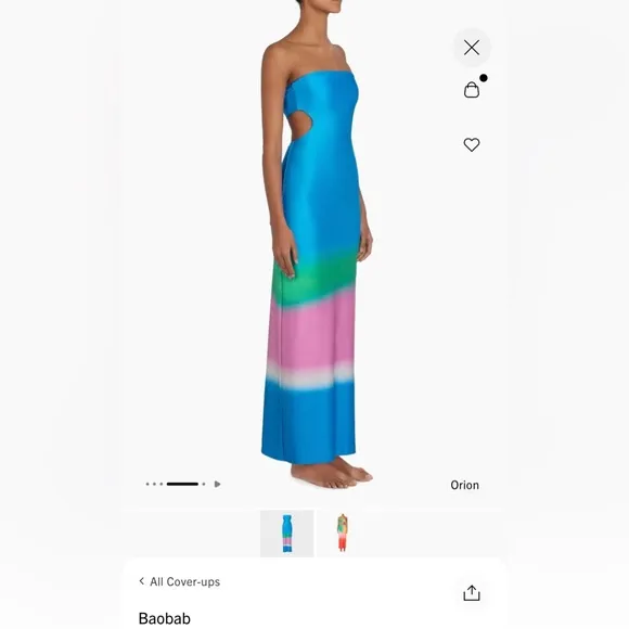 NWT Baobab Isla Maxi 2 piece dress  in Natal, 3 shades of blue, sz M orig $300 