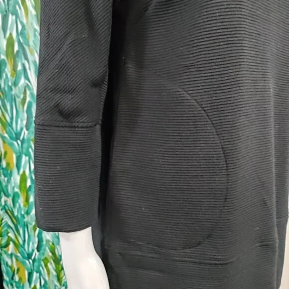 NWT Biancalancia Lagenlook Quiet Luxury Ribbed Wool Tunic Sweater Black Size 10