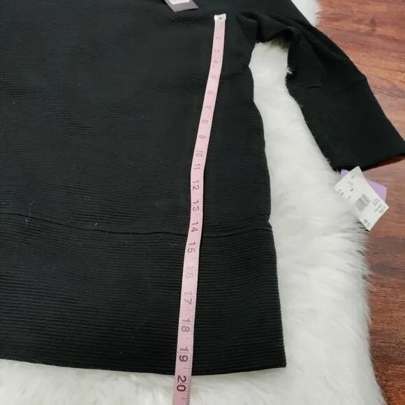 NWT Biancalancia Lagenlook Quiet Luxury Ribbed Wool Tunic Sweater Black Size 10