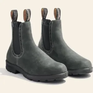 NWT BLUNDSTONE Rustic Black Premium Leather High Top Boots!