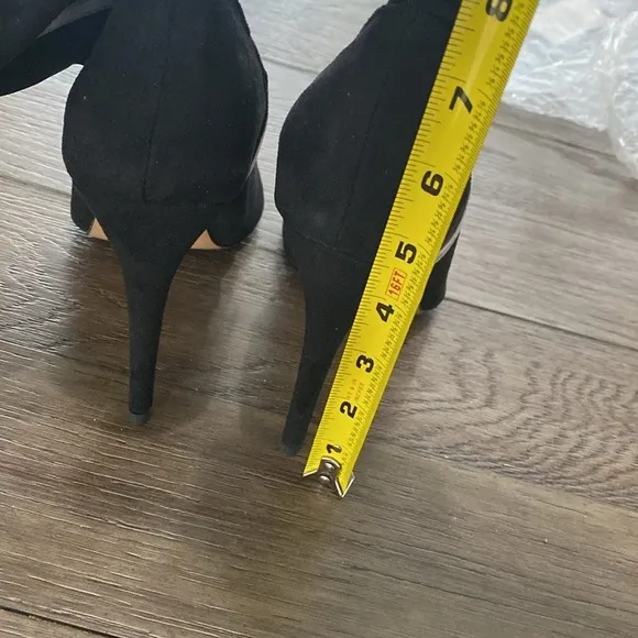 NWT BURJU Speechless Ankle Bootie Open Toe Stretch Ankle Boots | Black 12