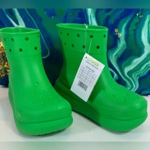 NWT - CROCS Unisex Crush Rain Boots in Green NO BOX