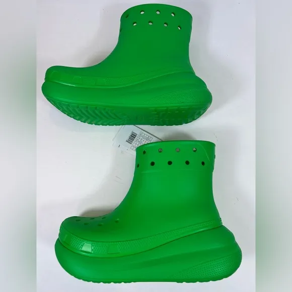 NWT - CROCS Unisex Crush Rain Boots in Green NO BOX
